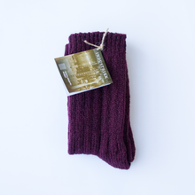 Load image into Gallery viewer, sokk plommerød