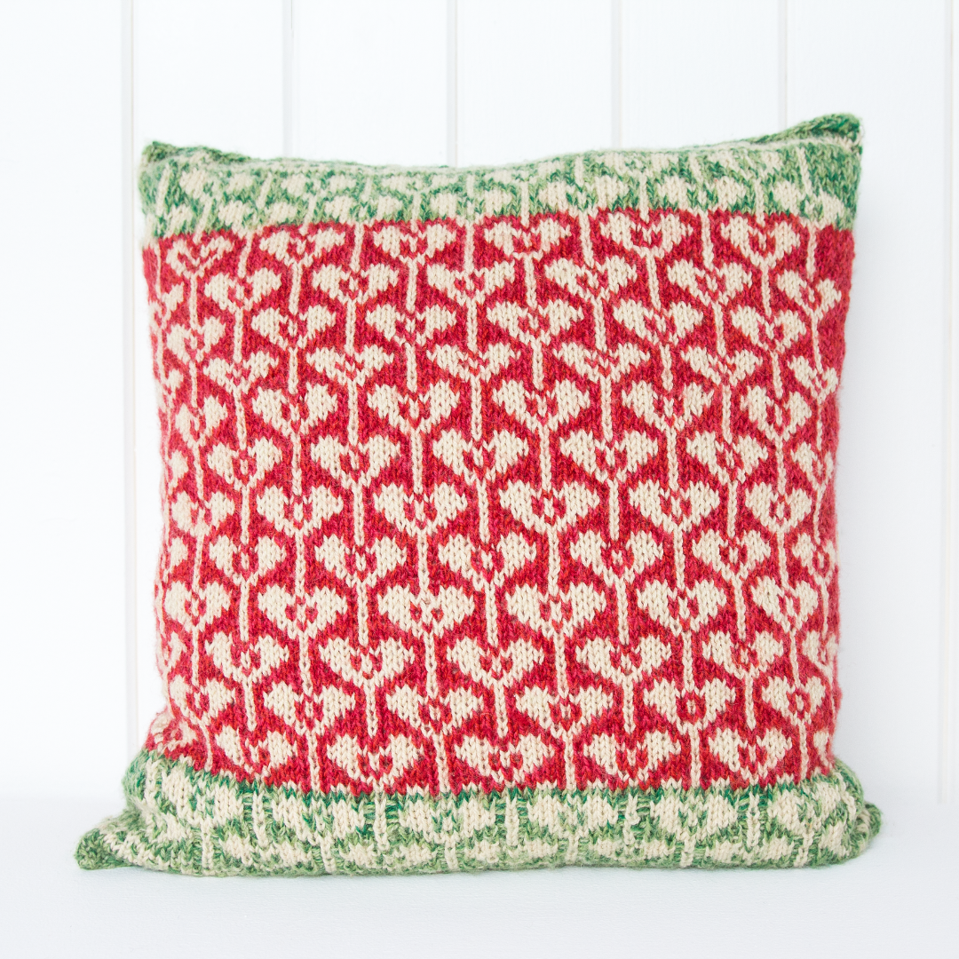 Hjertepute - garnpakke med strikkeoppskrift